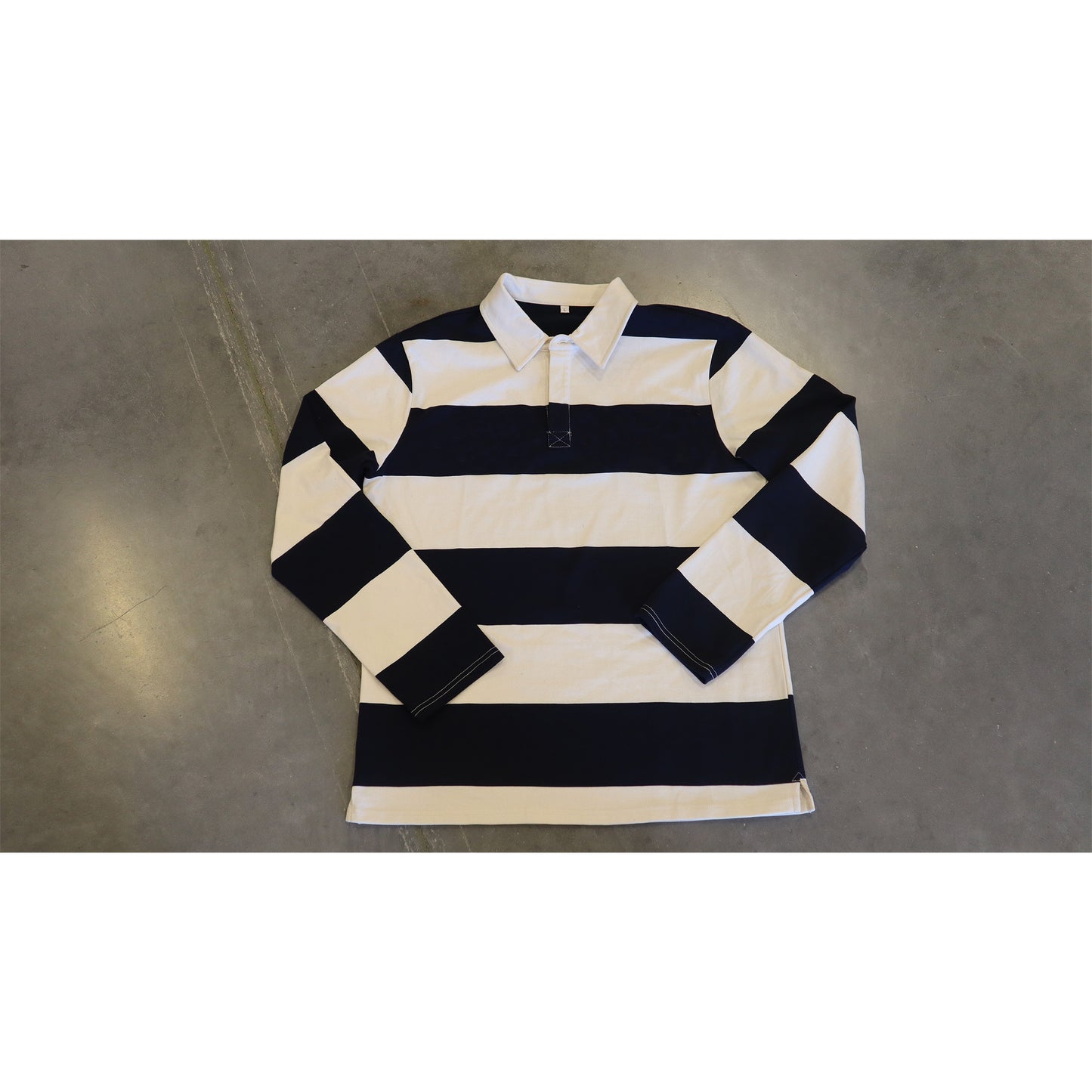 By Mullay Men's Striped Rugby Blank - Black/White