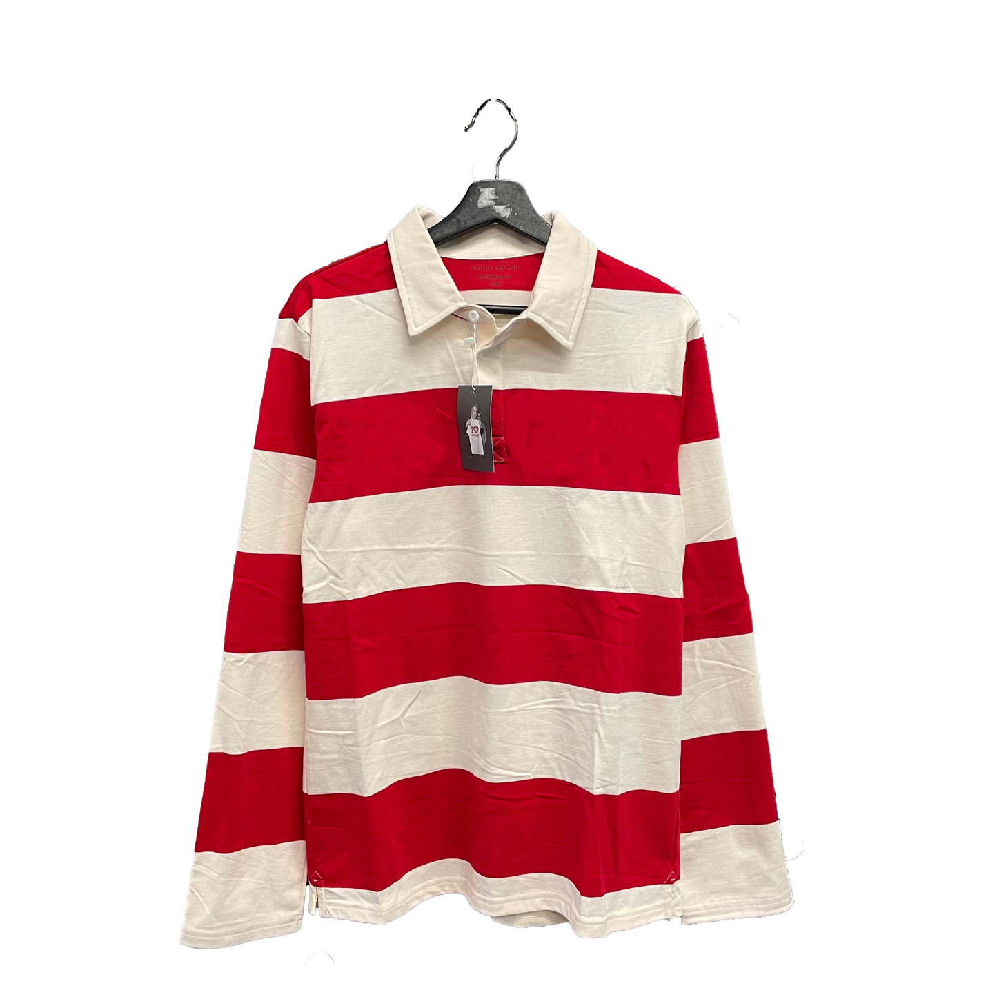 By Mullay Men's Striped Rugby Blank - Red/White