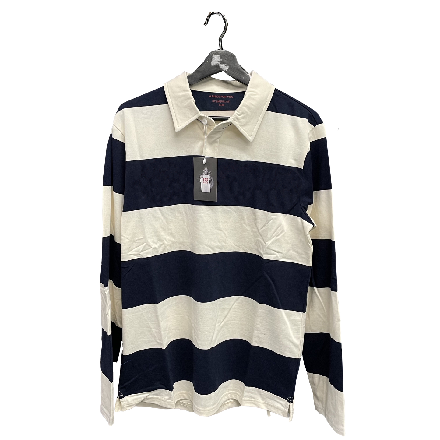 By Mullay Men's Striped Rugby Blank - Blue/White