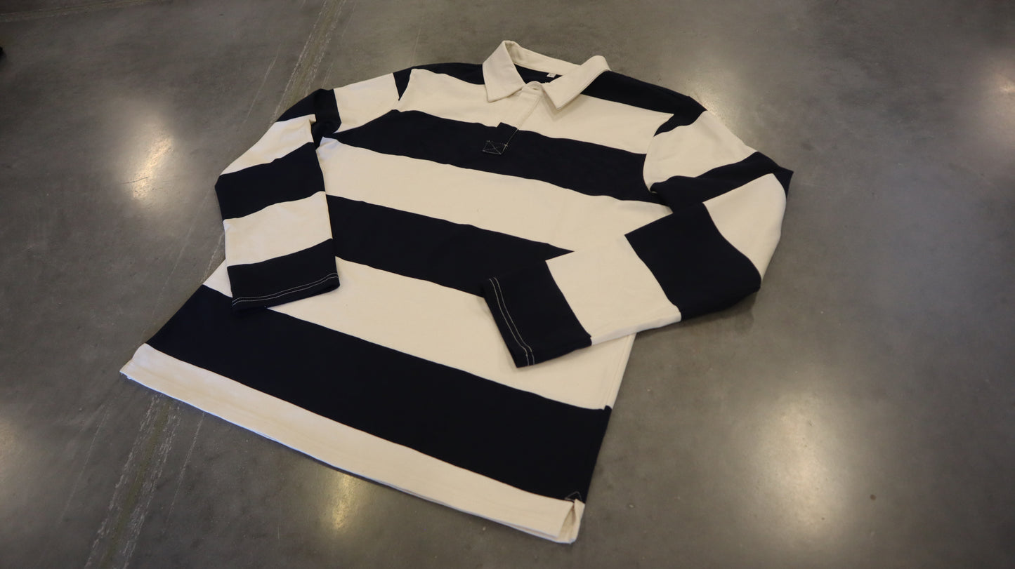 By Mullay Men's Striped Rugby Blank - Blue/White