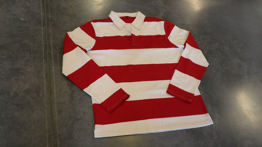 By Mullay Men's Striped Rugby Blank - Red/White